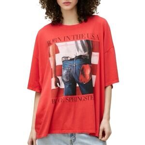 DAYDREAMER Bruce Springsteen AMERICANA Red Tee, One Size, New w/o Tag MSRP $88